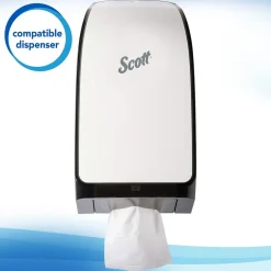 Scott Cotton Z-Fold Toilet Paper, 2-ply, White, 250 Sheets/Pack, 36 Packs/Carton (48280)