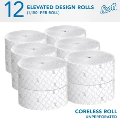 Scott Essential JRT Recycled Coreless Toilet Paper, 2-ply, White, 12 Rolls/Case (07006)