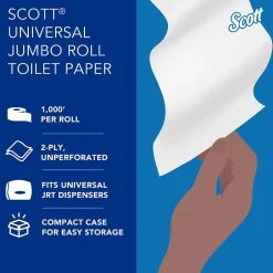 Scott Essential Recycled Jumbo Toilet Paper, 2-ply, White, 4 Rolls/Case (03148)