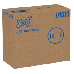 Paper Towels<Scott Essential Recycled C-Fold Paper Towels, 1-ply, 200 Sheets/Pack, 12 Packs/Carton (01510)