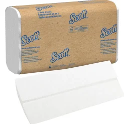 Paper Towels<Scott Essential Recycled C-Fold Paper Towels, 1-ply, 200 Sheets/Pack, 12 Packs/Carton (01510)
