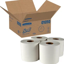 Paper Towels<Scott Essential Recycled Centerpull Paper Towels, 2-ply, 500 Sheets/Roll, 4 Rolls/Pack (01010)