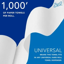 Paper Towels<Scott Essential Recycled Hardwound Paper Towels, 1-ply, 1000 ft./Roll, 12 Rolls/Carton (01000)