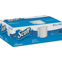 Paper Towels<Scott Hardwound Paper Towels, 1-ply, 1000 ft./Roll, 6 Rolls/Carton (KCC10191)