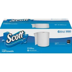 Paper Towels<Scott Hardwound Paper Towels, 1-ply, 1000 ft./Roll, 6 Rolls/Carton (KCC10191)