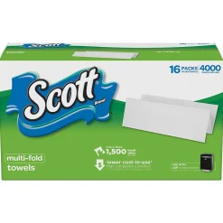 Paper Towels<Scott Recycled Multifold Paper Towels, 1-ply, 250 Sheets/Pack, 16 Packs/Carton (8009)