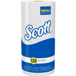 Paper Towels<Scott Recycled Paper Towels, 1-ply, 128 Sheets/Roll, 20 Rolls/Pack (41482)