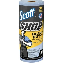 Scott Shop Towels Heavy Duty, 10.4" x 11", Blue, 60 Sheets/Roll, 12 Rolls/Carton (32992)