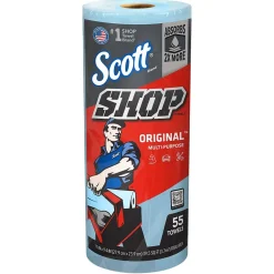 Scott Shop Towels Original, 9.4" x 11", Blue, 55 Sheets/Roll, 12 Rolls/Carton (75147)