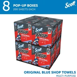 Scott Shop Towels Original, 9" x 12", Blue 200 Sheets/Box, 8 Boxes/Carton (75190)