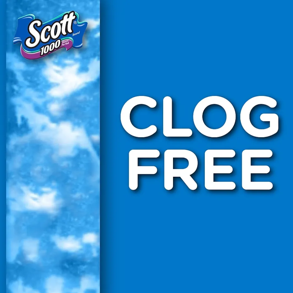 Scott Toilet Paper, 1-ply, White, 1000 Sheets/Roll, 20 Rolls/Case (49668)