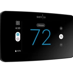 Smart Thermostats<Emerson Sensi Touch 2 Smart Programmable Wi-Fi Thermostat, Works with Alexa, Black Beveled Edge (ST76)