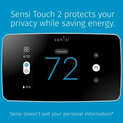 Smart Thermostats<Emerson Sensi Touch 2 Smart Programmable Wi-Fi Thermostat, Works with Alexa, White Beveled Edge (ST76W)
