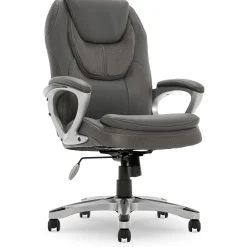 Best Amplify Ergonomic Faux Leather Swivel Executive Chair, Light Gray (43673C) Office Chairs