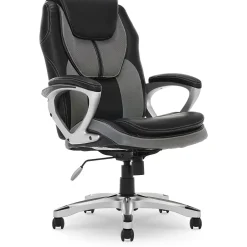 Outlet Amplify Ergonomic Faux Leather/Mesh Swivel Executive Chair, Gray (43673A) Office Chairs