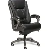 Best Big & Tall Ergonomic Bonded Leather Swivel Executive Chair, Black/Silver (44951) Office Chairs