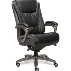 Best Big & Tall Ergonomic Bonded Leather Swivel Executive Chair, Black/Silver (44951) Office Chairs