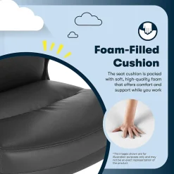 Outlet Comfort Big & Tall Ergonomic Bonded Leather Swivel Executive Chair, Black (CHR10131A) Office Chairs