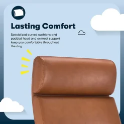 Outlet Comfort Big & Tall Ergonomic Bonded Leather Swivel Executive Chair, Cognac (CHR10131D) Office Chairs