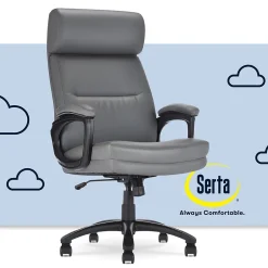 Discount Comfort Big & Tall Ergonomic Bonded Leather Swivel Executive Chair, Gray (CHR10131C) Office Chairs