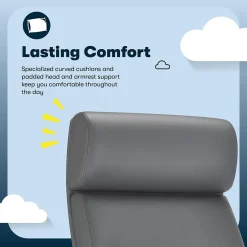 Discount Comfort Big & Tall Ergonomic Bonded Leather Swivel Executive Chair, Gray (CHR10131C) Office Chairs