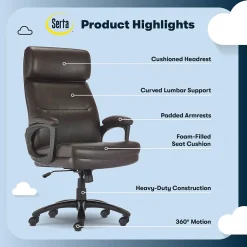 Online Comfort Big & Tall Ergonomic Bonded Leather Swivel Executive Office Chair, Brown (CHR10131B) Office Chairs