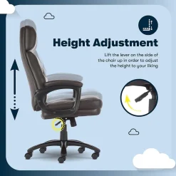 Online Comfort Big & Tall Ergonomic Bonded Leather Swivel Executive Office Chair, Brown (CHR10131B) Office Chairs