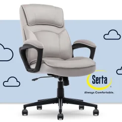 Online Comfort Classic Ergonomic Velvet Fabric Swivel Executive Chair, Taupe (CCHR10005B) Office Chairs