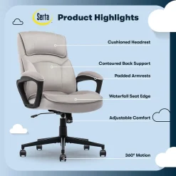 Online Comfort Classic Ergonomic Velvet Fabric Swivel Executive Chair, Taupe (CCHR10005B) Office Chairs