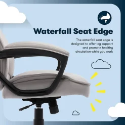 Online Comfort Classic Ergonomic Velvet Fabric Swivel Executive Chair, Taupe (CCHR10005B) Office Chairs