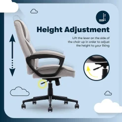 Online Comfort Classic Ergonomic Velvet Fabric Swivel Executive Chair, Taupe (CCHR10005B) Office Chairs