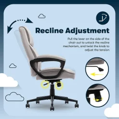 Online Comfort Classic Ergonomic Velvet Fabric Swivel Executive Chair, Taupe (CCHR10005B) Office Chairs