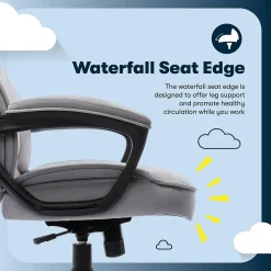 Hot Comfort Classic Ergonomic Velvet Fabric Swivel Executive Chair, Gray (CCHR10005A) Office Chairs