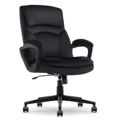 Hot Comfort Classic Ergonomic Velvet Fabric Swivel Executive Chair, Black (CCHR10005D) Office Chairs