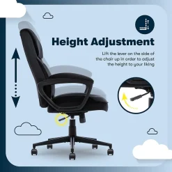 Hot Comfort Classic Ergonomic Velvet Fabric Swivel Executive Chair, Black (CCHR10005D) Office Chairs