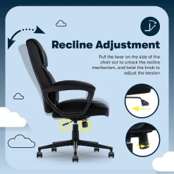 Hot Comfort Classic Ergonomic Velvet Fabric Swivel Executive Chair, Black (CCHR10005D) Office Chairs