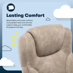 Online Comfort Eco Ergonomic Velvet Fabric Swivel Executive Chair, Light Brown (CCHR10006C) Office Chairs