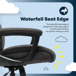 Comfort Eco Ergonomic Velvet Fabric Swivel Executive Chair, Brown (CCHR10006D) Office Chairs