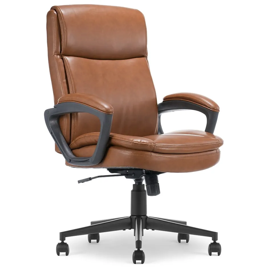 Best Comfort Ergo Ergonomic Bonded Leather Swivel Executive Chair, Cognac (CCHR10016A) Office Chairs