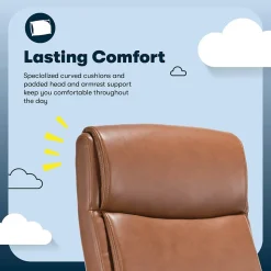 Best Comfort Ergo Ergonomic Bonded Leather Swivel Executive Chair, Cognac (CCHR10016A) Office Chairs