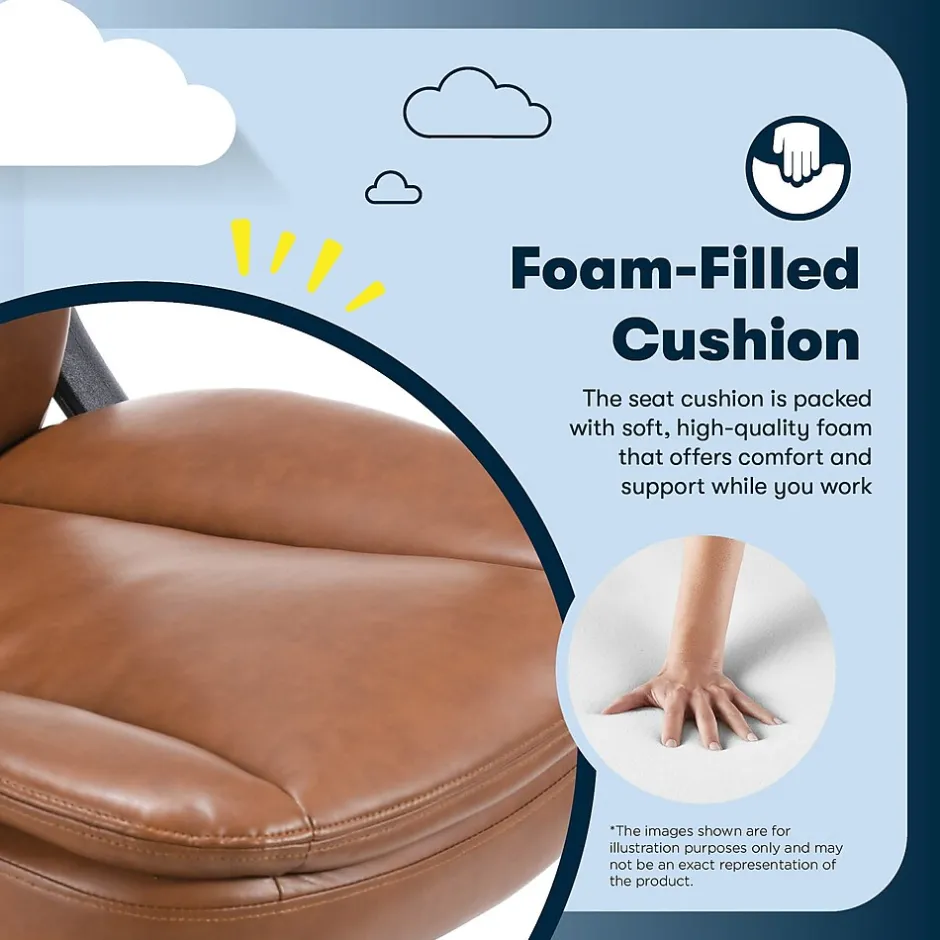 Best Comfort Ergo Ergonomic Bonded Leather Swivel Executive Chair, Cognac (CCHR10016A) Office Chairs