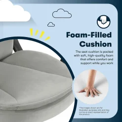 Best Comfort Ergo Ergonomic Velvet Fabric Swivel Executive Chair, Gray (CCHR10016C) Office Chairs