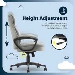 Best Comfort Ergo Ergonomic Velvet Fabric Swivel Executive Chair, Gray (CCHR10016C) Office Chairs