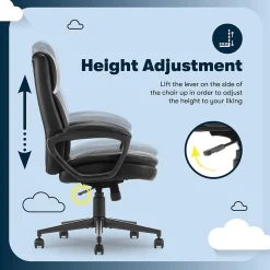 Clearance Comfort Ergo Ergonomic Bonded Leather Swivel Executive Chair, Black (CCHR10016B) Office Chairs