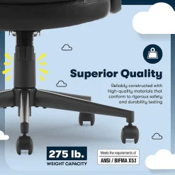 Clearance Comfort Ergo Ergonomic Bonded Leather Swivel Executive Chair, Black (CCHR10016B) Office Chairs