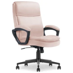 Sale Comfort Ergo Ergonomic Velvet Fabric Swivel Executive Chair, Pink (CCHR10016D) Office Chairs