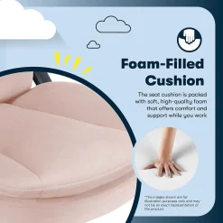 Sale Comfort Ergo Ergonomic Velvet Fabric Swivel Executive Chair, Pink (CCHR10016D) Office Chairs