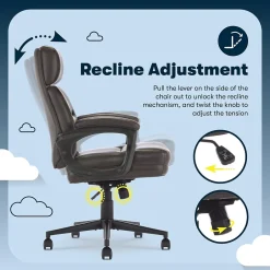 Hot Comfort Ergonomic Bonded Leather Swivel Executive Chair, Brown (CHR10130B) Office Chairs