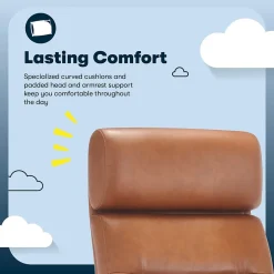 Online Comfort Ergonomic Bonded Leather Swivel Executive Chair, Cognac (CHR10130D) Office Chairs