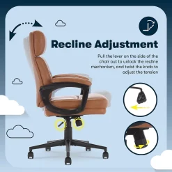 Online Comfort Ergonomic Bonded Leather Swivel Executive Chair, Cognac (CHR10130D) Office Chairs